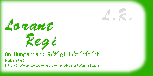 lorant regi business card